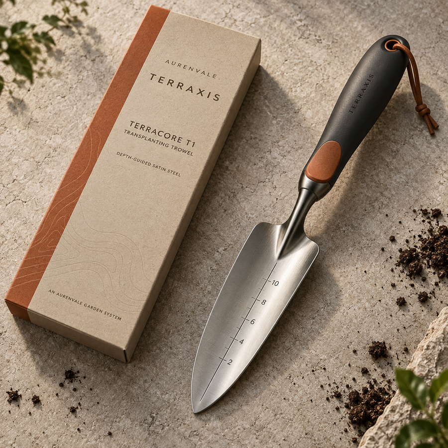 AURENVALE TERRAXIS TerraCore T1 trowel with premium retail packaging