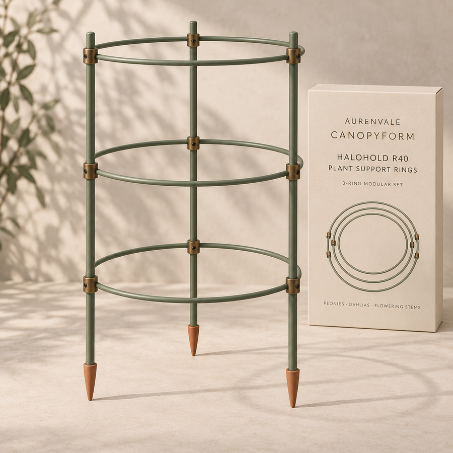 AURENVALE CANOPYFORM HaloHold R40 plant support rings with packaging