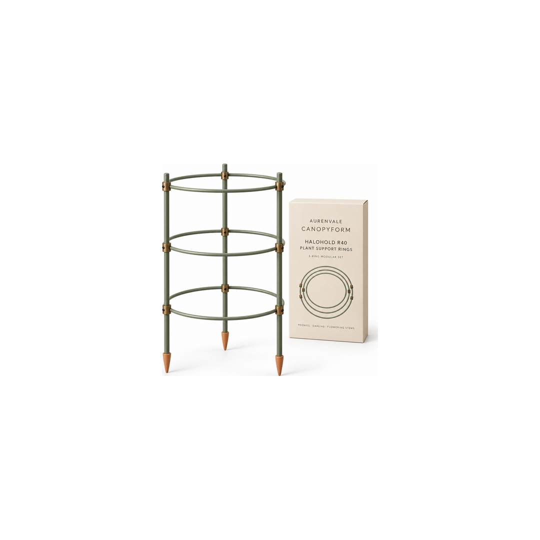 HaloHold R40 circular plant support frame on white background
