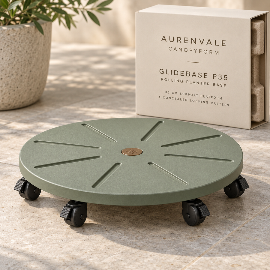 AURENVALE CANOPYFORM GlideBase P35 planter caddy with retail box