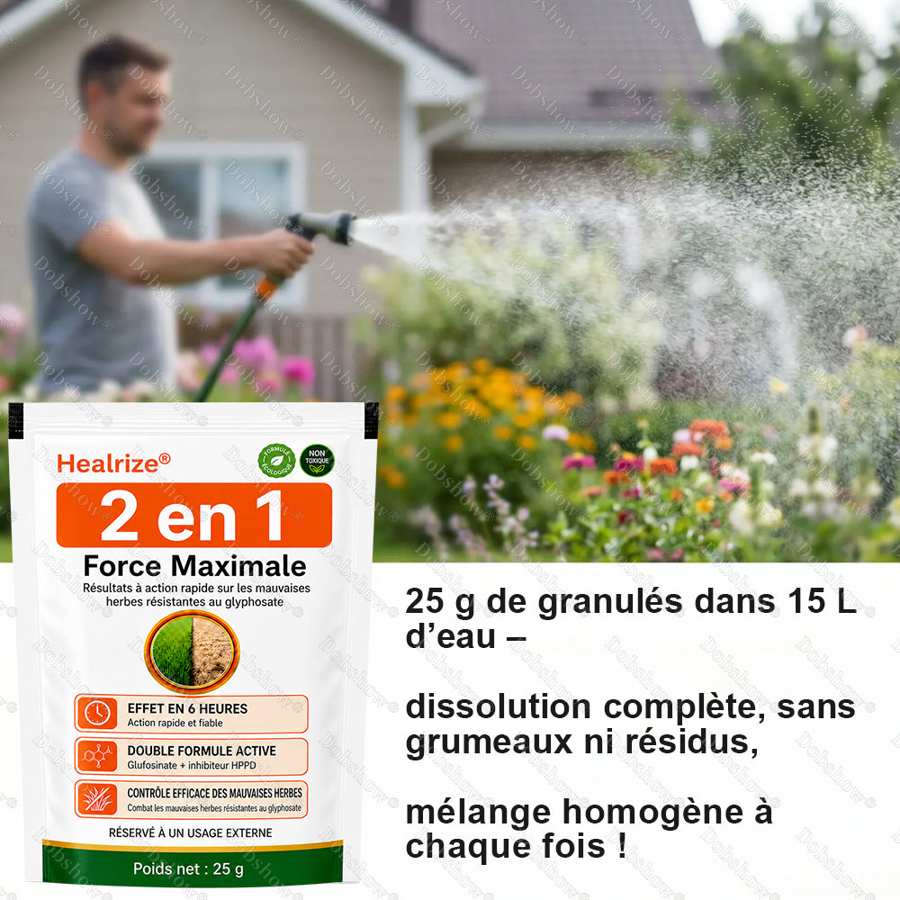 ⚡Désherbant Healrize® 2-en-1 Force Maximale : Résultats à action rapide sur les mauvaises herbes résistantes au glyphosate